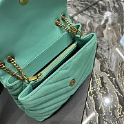 YSL Loulou Small Bag Y-Quilted Leather Green Size 25x17x9 cm - 2
