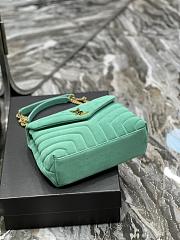 YSL Loulou Small Bag Y-Quilted Leather Green Size 25x17x9 cm - 3