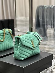 YSL Loulou Small Bag Y-Quilted Leather Green Size 25x17x9 cm - 5