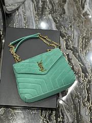 YSL Loulou Small Bag Y-Quilted Leather Green Size 25x17x9 cm - 6