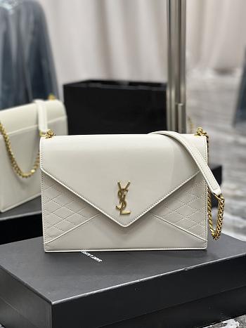 YSL Gaby Envelope Bag White Size 26.5×18×3.5 cm