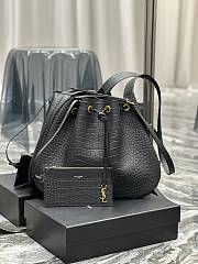 YSL Flat Hobo Crocodile Bag Black Size 44×33×2.5 cm - 1