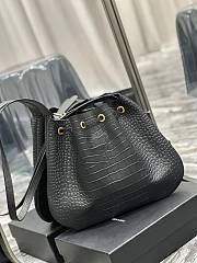 YSL Flat Hobo Crocodile Bag Black Size 44×33×2.5 cm - 3