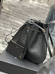 YSL Flat Hobo Crocodile Bag Black Size 44×33×2.5 cm - 2