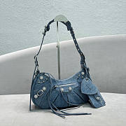 Balenciaga Women's Le Cagole Small Shoulder Bag Denim Size 33 x 16 x 8 cm - 5