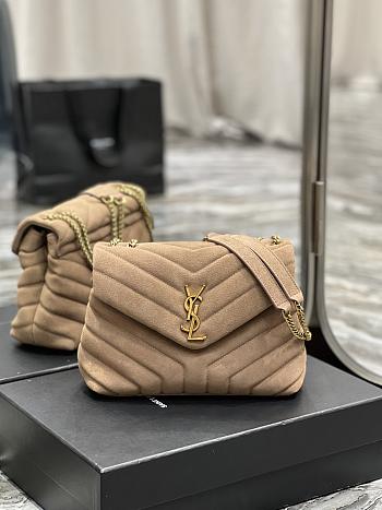 YSL Loulou Small Frosted Beige Size 25x17x9 cm
