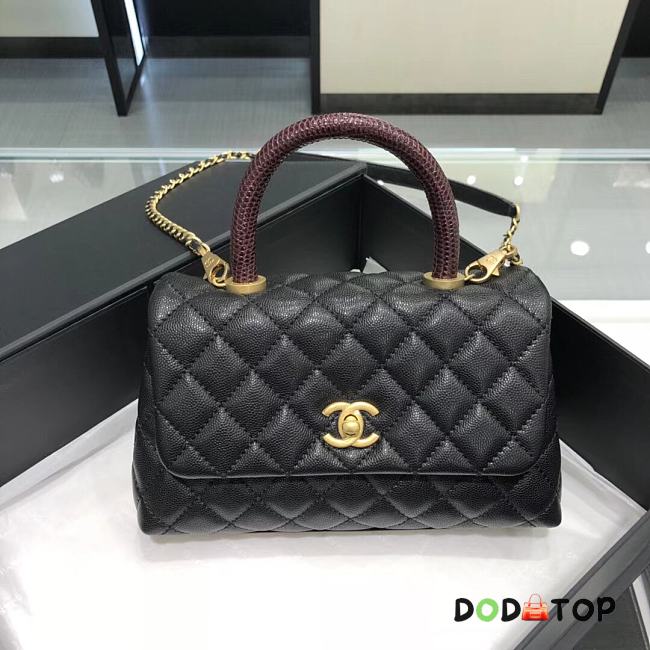 Chanel Coco Handle Black Gold Hardware Size 14x24x10 cm - 1