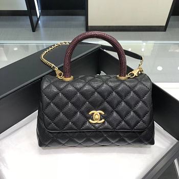 Chanel Coco Handle Black Gold Hardware Size 14x24x10 cm