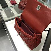 Chanel Coco Handle Dark Red Silver Hardware Size 14x24x10 cm - 6
