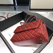Chanel Coco Handle Dark Red Silver Hardware Size 14x24x10 cm - 5