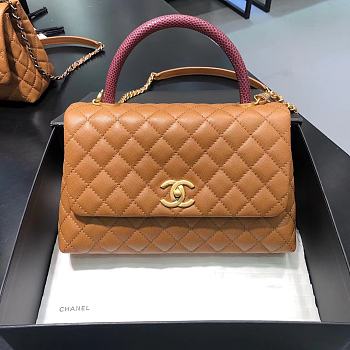 Chanel Coco Handle Caramel Gold Hardware Size 18x29x12 cm