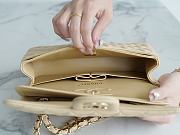 Chanel Lambskin Flap Bag Beige Gold Hardware Size 23 cm - 3