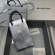 Balanciaga Trendy Mini Mobile Phone Bag Silver Size 12 x 4.5 x 18 cm - 3