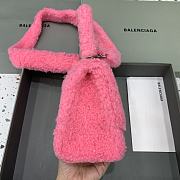 Balenciaga S Hourglass Furry Tote Bag Pink Size 23 x 10 x 14 cm - 4