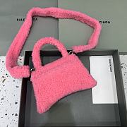 Balenciaga S Hourglass Furry Tote Bag Pink Size 23 x 10 x 14 cm - 3
