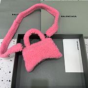 Balenciaga S Hourglass Furry Tote Bag Pink Size 19 x 8 x 11 cm - 6