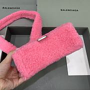 Balenciaga S Hourglass Furry Tote Bag Pink Size 19 x 8 x 11 cm - 3