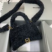 Balenciaga S Hourglass Furry Tote Bag Black Size 23 x 10 x 14 cm - 1