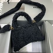 Balenciaga S Hourglass Furry Tote Bag Black Size 23 x 10 x 14 cm - 5
