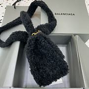 Balenciaga S Hourglass Furry Tote Bag Black Size 23 x 10 x 14 cm - 2