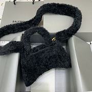 Balenciaga S Hourglass Furry Tote Bag Black Size 19 x 8 x 11 cm - 6
