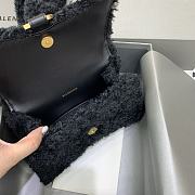 Balenciaga S Hourglass Furry Tote Bag Black Size 19 x 8 x 11 cm - 5