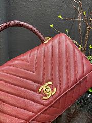 Chanel Coco Cheveron Red Gold Hardware Size 18×29×12 cm - 6