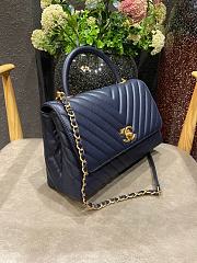 Chanel Coco Cheveron Dark Blue Gold Hardware Size 18×29×12 cm - 4