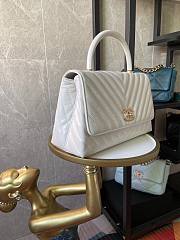 Chanel Coco Cheveron Calfskin White Gold Hardware Size 18×29×12 cm - 4