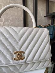 Chanel Coco Cheveron Calfskin White Gold Hardware Size 18×29×12 cm - 5