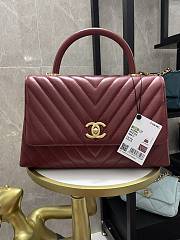 Chanel Coco Cheveron Calfskin Red Gold Hardware Size 18×29×12 cm - 4