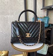 Chanel Coco Cheveron Calfskin Black Gold Hardware Size 18×29×12 cm - 1
