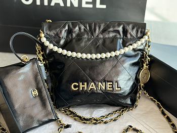 Chanel 22 Tote Bag Black Pearl Size 25 x 22 x 6.5 cm