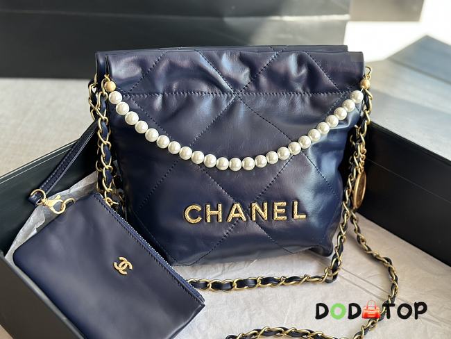 Chanel 22 Tote Bag Blue Pearl Size 25 x 22 x 6.5 cm - 1