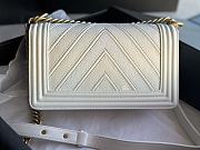Chanel Leboy Cheveron White Bag Size 25 cm - 4