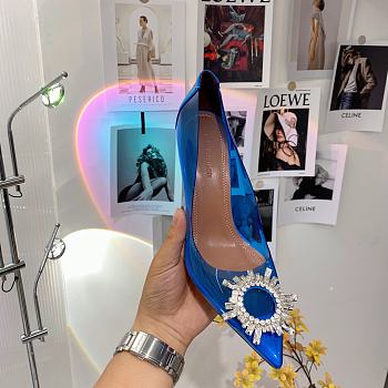 Amina Muaddi High Heels Blue 9.5 cm