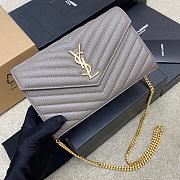 YSL Chain Bag Gray Bag Size 22.5x14x4 cm - 4