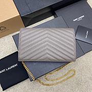 YSL Chain Bag Gray Bag Size 22.5x14x4 cm - 2