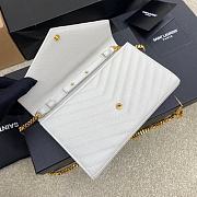 YSL Chain Bag Gray Bag White Gold Hardware Size 22.5x14x4 cm - 6