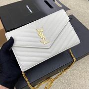 YSL Chain Bag Gray Bag White Gold Hardware Size 22.5x14x4 cm - 3