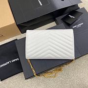 YSL Chain Bag Gray Bag White Gold Hardware Size 22.5x14x4 cm - 2