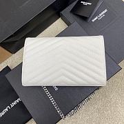 YSL Chain Bag Gray Bag White Silver Hardware Size 22.5x14x4 cm - 6