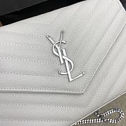 YSL Chain Bag Gray Bag White Silver Hardware Size 22.5x14x4 cm - 5