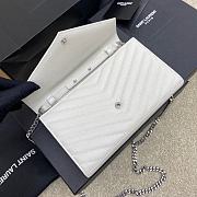 YSL Chain Bag Gray Bag White Silver Hardware Size 22.5x14x4 cm - 3