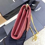 YSL Chain Bag Dark Red Bag Size 22.5x14x4 cm - 6