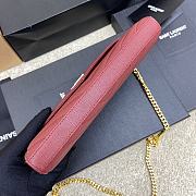 YSL Chain Bag Dark Red Bag Size 22.5x14x4 cm - 5