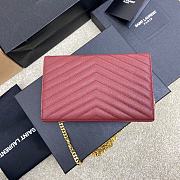 YSL Chain Bag Dark Red Bag Size 22.5x14x4 cm - 4