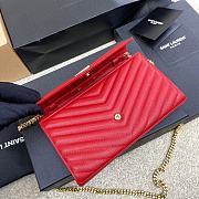 YSL Chain Bag Red Bag Size 22.5x14x4 cm - 5