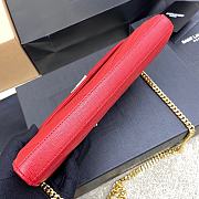 YSL Chain Bag Red Bag Size 22.5x14x4 cm - 4