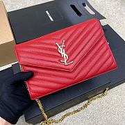 YSL Chain Bag Red Bag Size 22.5x14x4 cm - 6